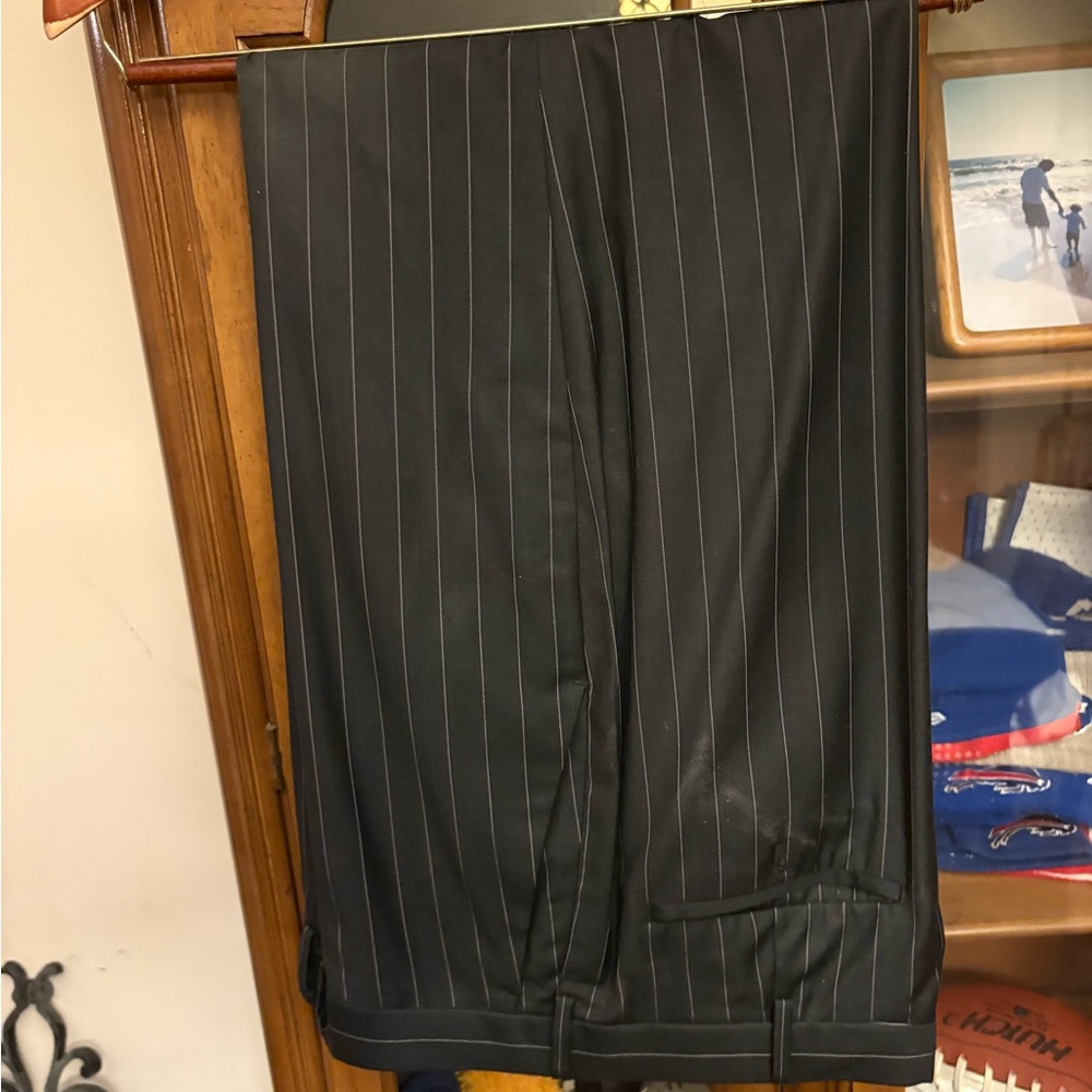 Perry Ellis Black Pinstripe Suit Pants